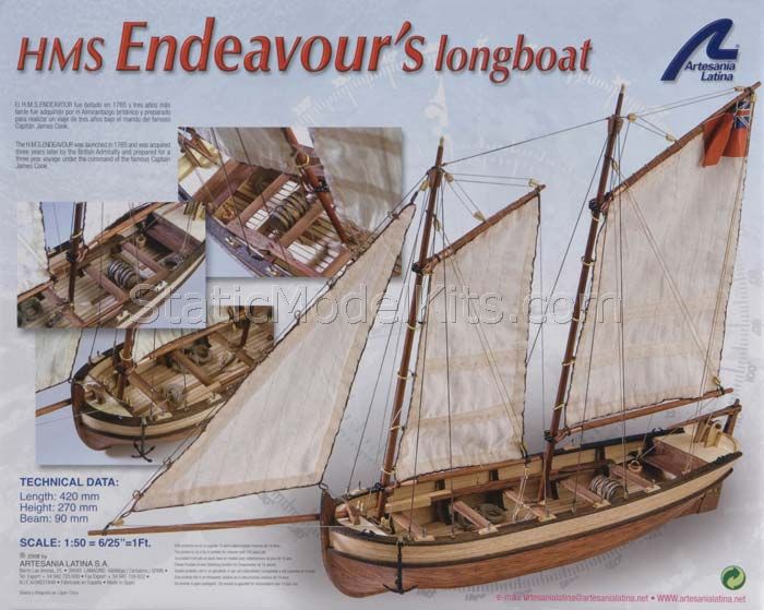 Ship model kit Endeavour's longboat, Artesania Latina